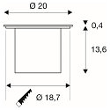 SLV LED Gulvindbygningslampe ROCCI 200 EL, rund, 16W, 3000K, 120�, sort
