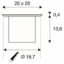 SLV LED Gulvindbygningslampe ROCCI 200 EL, firkantet, 16W, 3000K, 120�, sort