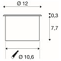 SLV LED Gulvindbygningslampe DASAR FLAT 120 EL, 7W, 4000K, rustfrit st�l