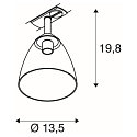 1-faset spot PARA CONE GL GU10, gennemsigtig, sort