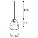 SLV Pendel PARA CONE GL GU10, gennemsigtig, hvid