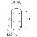 SLV Wall luminaire GRAFIT, E27, round, sensor, anthracite