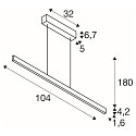 SLV Pendant luminaire ONE LINEAR 100 PHASE up/down, 24W, 2700/3000K, white