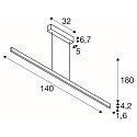 SLV Pendel ONE LINEAR 140 PHASE up/down, 35W, 2700/3000K, hvid
