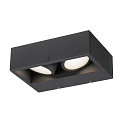 SLV outdoor wall luminaire ESKINA FRAME WL DOUBLE CCT WIDE 2 flames, flat, short, CCT Switch, adjustable IP65, anthracite 
