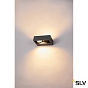 SLV outdoor wall luminaire ESKINA FRAME WL DOUBLE CCT WIDE 2 flames, flat, short, CCT Switch, adjustable IP65, anthracite 