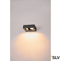 SLV Udendrs wall luminaire ESKINA FRAME WL DOUBLE CCT WIDE 2-flammer, flad, kort, CCT Switch, justerbar IP65, antracit 