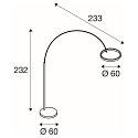 SLV floor lamp ONE BOW FL up / down, brass, black dimmable