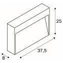 SLV Udendørs wall luminaire CONCRETO L IP65, grå