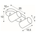 SLV wall and ceiling luminaire ASTO TUBE CW DOUBLE 2 flames, long, cardanic swivelling GU10 IP20, black dimmable