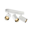 SLV wall and ceiling luminaire ASTO TUBE CW TRIPLE 3 flames, long, cardanic swivelling GU10 IP20, white dimmable