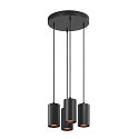 SLV pendant luminaire ASTO TUBE 4 flames, round, rigid GU10 IP20, black dimmable