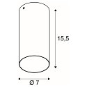 SLV downlight ASTO TUBE cylindrical, rigid, surface-mounted version GU10 IP20, white dimmable