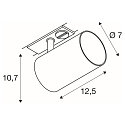SLV 1-phase spot ASTO TUBE round, cardanic swivelling GU10 IP20, black dimmable