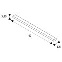 SLV 3-phase recessed track S-TRACK PHASE & DALI 1M DALI controllable, black
