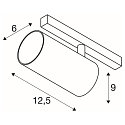 Skinne spot NUMINOS� XS 48V DALI 2 40� svingbar, til VDU-arbejdsstation, DALI styrbar IP20, sort mat d�mpbar