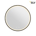 SLV mirror with lighting TRUKKO 60 IP44, black, transparent dimmable