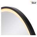 SLV Spejl med belysning TRUKKO 60 IP44, sort, gennemsigtig dmpbar
