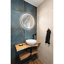 SLV mirror with lighting TRUKKO 60 IP44, black, transparent dimmable