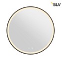 SLV mirror with lighting TRUKKO 80 IP44, black, transparent dimmable