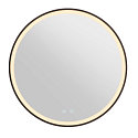 SLV mirror with lighting TRUKKO 80 IP44, black, transparent dimmable