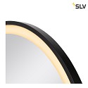 SLV mirror with lighting TRUKKO 80 IP44, black, transparent dimmable