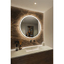 SLV mirror with lighting TRUKKO 80 IP44, black, transparent dimmable