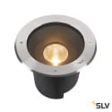 SLV Gulvindbygningslampe DASAR XL RL rund IP65 / IP67, rustfrit stl dmpbar