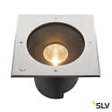 SLV Gulvindbygningslampe DASAR XL RL firkantet IP65 / IP67, rustfrit stl dmpbar
