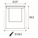 SLV floor recessed luminaire DASAR� XL square, swivelling, DALI controllable, passable IP65 / IP67, stainless steel dimmable