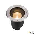 SLV floor recessed luminaire DASAR L RL round IP65 / IP67, stainless steel dimmable