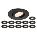 Indbygnings loftlampe UNIVERSAL DOWNLIGHT MOVE PHASE svingbar, s�t med 2 IP20, sort d�mpbar