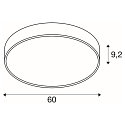 SLV wall and ceiling luminaire MEDO� 60 round, CCT Switch, direct / indirect IP50, grey dimmable