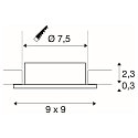 recessed ceiling ring NEW TRIA� 75 square, black