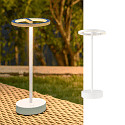 SLV battery table lamp VINOLINA ONE with touch dimmer, ring shape, with charging station IP54, white dimmable