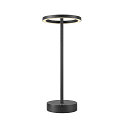 SLV battery table lamp VINOLINA ONE with touch dimmer, ring shape IP54, black dimmable