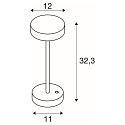 SLV Batteri bordlampe VINOLINA IP54, sort d�mpbar