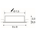 ceiling recessed luminaire NEW TRIA� 75 square GU10 IP20, white