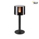 SLV battery table lamp TAHA IP65, black dimmable