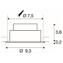 SLV ceiling recessed luminaire NEW TRIA� 75 round IP20, white dimmable