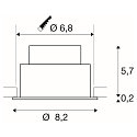 SLV Indbygnings loftlampe NEW TRIA� 68 rund IP20 / IP65, hvid d�mpbar