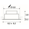 SLV Indbygnings loftlampe NEW TRIA� 68 firkantet IP20, sort d�mpbar