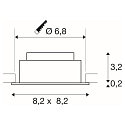 SLV Indbygnings loftlampe NEW TRIA� UNIVERSAL firkantet IP20, sort d�mpbar