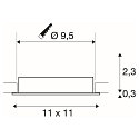 recessed ceiling ring NEW TRIA� 95 square, black
