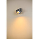 SLV Udend�rs wall luminaire S-CUBE firkantet, CCT Switch, vipbar IP65, antracit d�mpbar