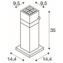 SLV Fatningslampe S-CUBE 35 firkantet, CCT Switch, vipbar IP65, antracit d�mpbar