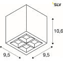 SLV Loftlampe S-CUBE IP65, antracit dmpbar