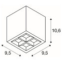 SLV Udend�rs loftlampe S-CUBE down, firkantet, stiv, CCT Switch IP65, antracit d�mpbar