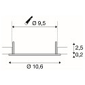 cover DOWNLIGHT V 100 flat, with wire springs, white