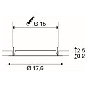 cover DOWNLIGHT V 150 slightly recessed, white